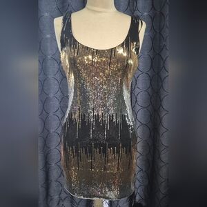 Black and Gold Sequin DRESS